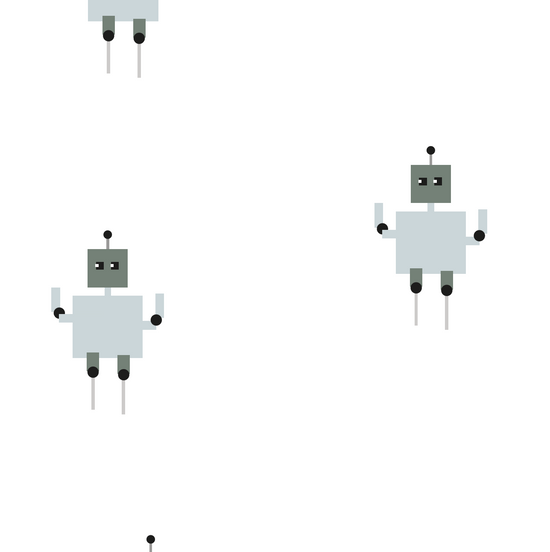 Load image into Gallery viewer, Robot Wallpaper Repeat Pattern - Munks and Me Wallpaper
