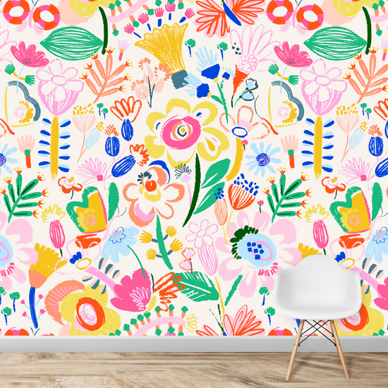 Sadies Summer Wallpaper Repeat Pattern - Munks and Me Wallpaper