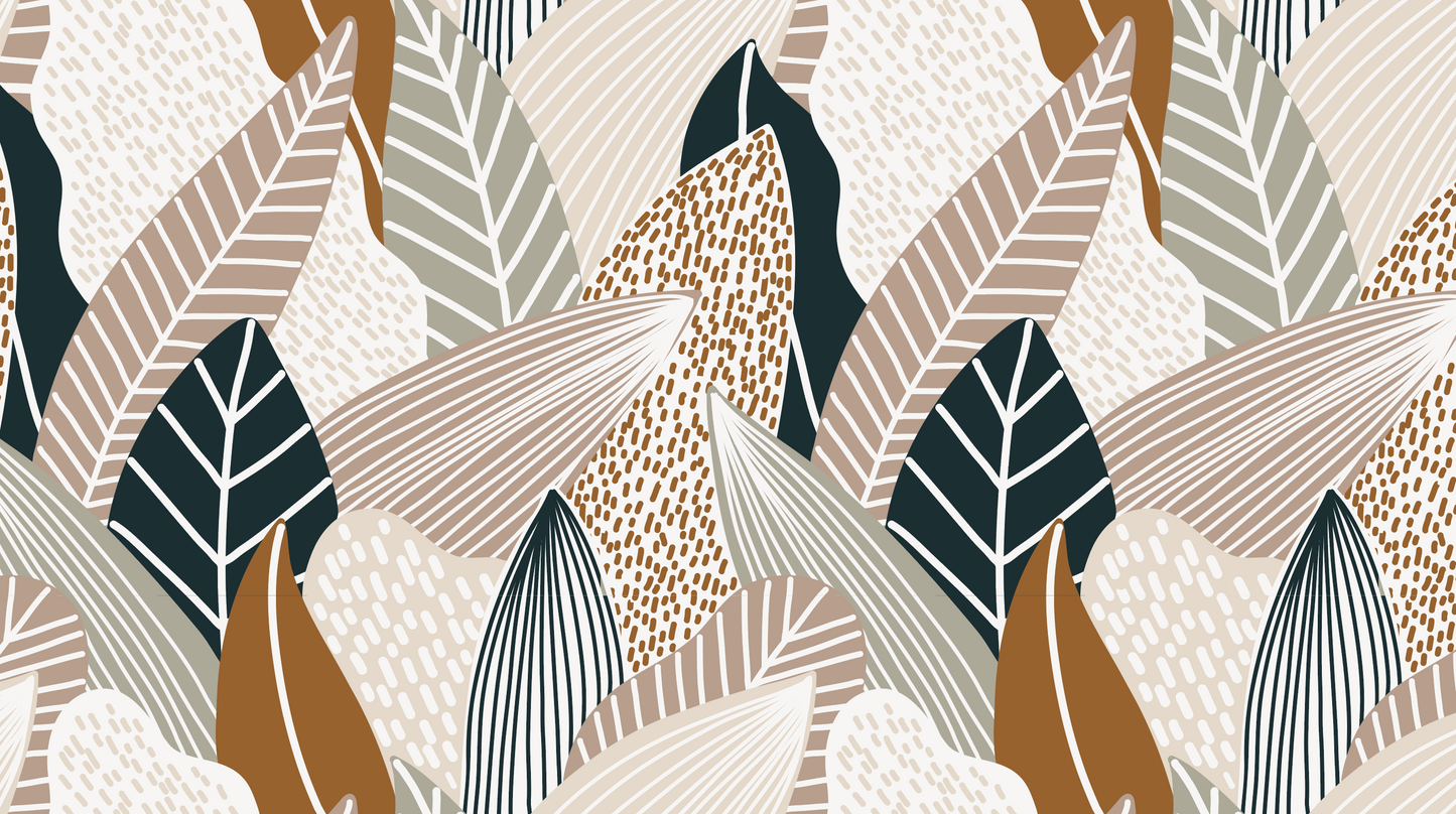 Custom Paxton Leaves Wallpaper Mural | H236cm x W446cm - Munks and Me Wallpaper