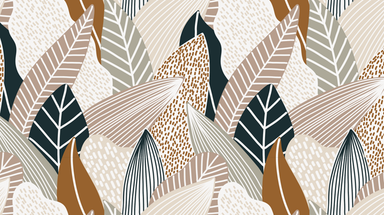 Custom Paxton Leaves Wallpaper Mural | H236cm x W446cm - Munks and Me Wallpaper