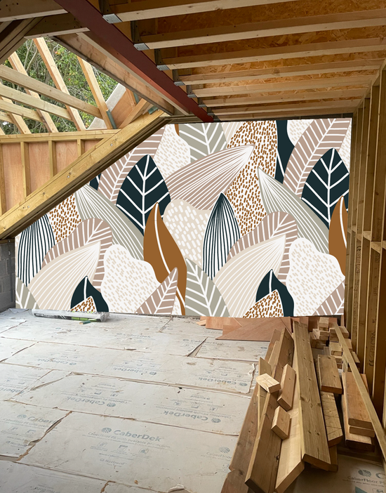 Load image into Gallery viewer, Custom Paxton Leaves Wallpaper Mural | H236cm x W446cm - Munks and Me Wallpaper
