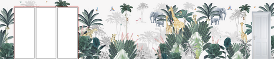 Custom Leopard and Friends Wallpaper Mural | H278cm x W1283cm - Munks and Me Wallpaper