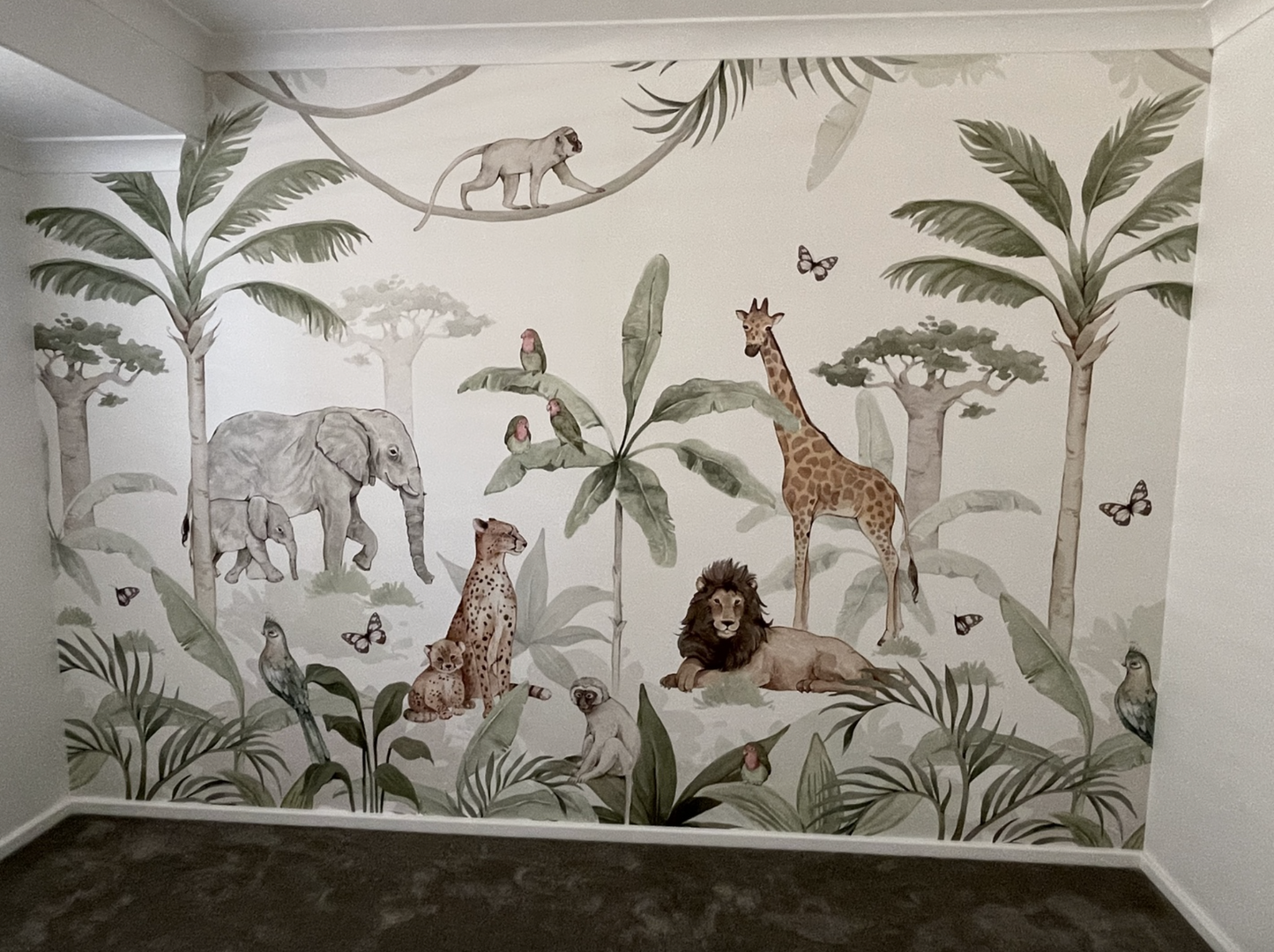 Load image into Gallery viewer, African Safari Wallpaper Mural - Munks and Me Wallpaper
