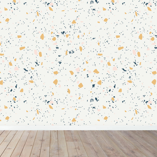 Terrazzo Wallpaper Repeat Pattern| Yellow - Munks and Me Wallpaper