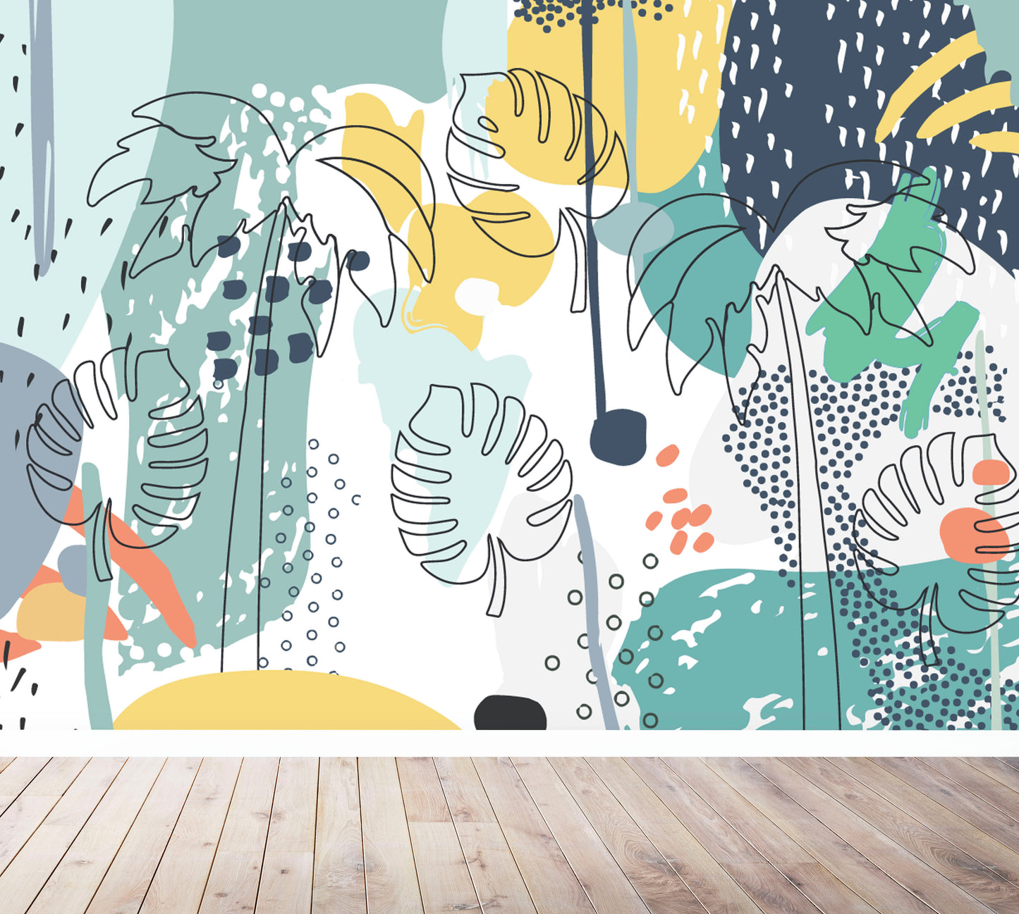 Load image into Gallery viewer, Tropical Splash Wallpaper Mural | Blue - Munks and Me Wallpaper

