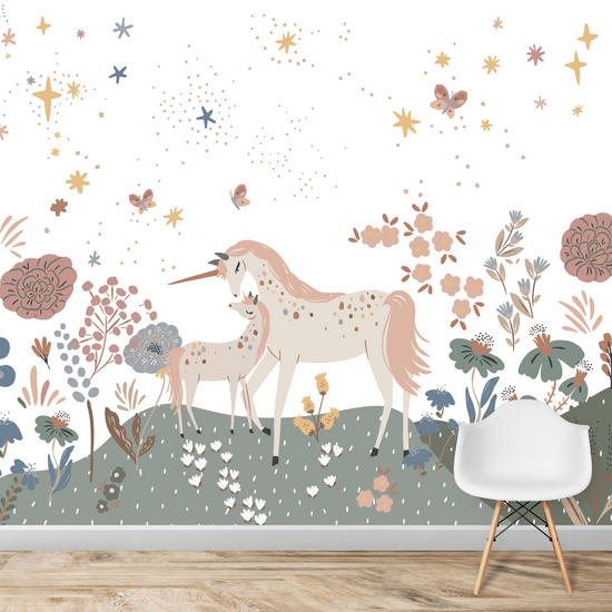 Load image into Gallery viewer, Unicorn Meadow Wallpaper Mural - Munks and Me Wallpaper

