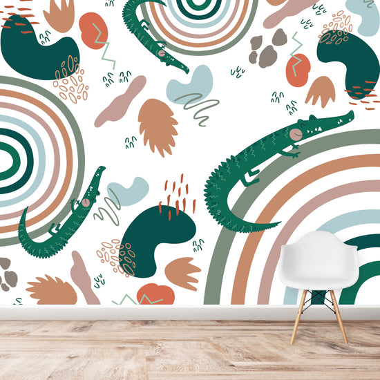 Load image into Gallery viewer, Whats Up Croc Wallpaper Mural - Munks and Me Wallpaper
