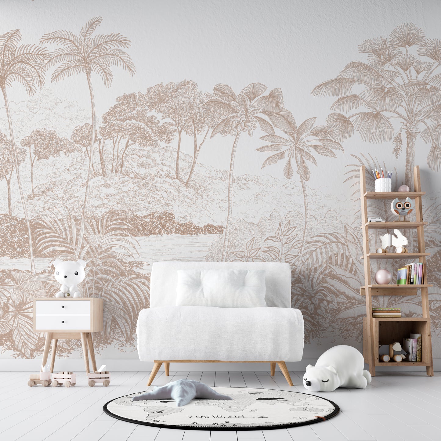 Jungle Palm Wallpaper  Mural | Rose - Munks and Me Wallpaper