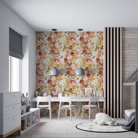 Blairs Floral Wallpaper Repeat Pattern - Munks and Me Wallpaper