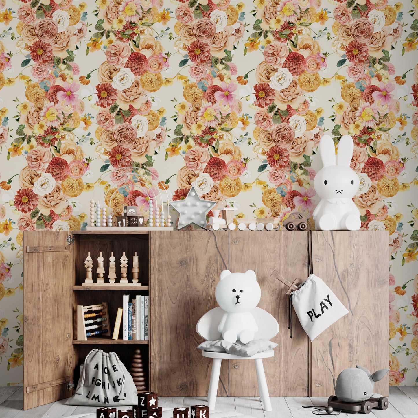 Blairs Floral Wallpaper Repeat Pattern - Munks and Me Wallpaper