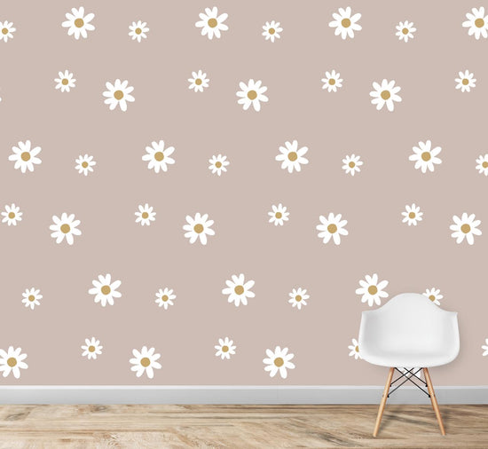 Load image into Gallery viewer, Large Daisy Floral Wallpaper Repeat Pattern - Munks and Me Wallpaper
