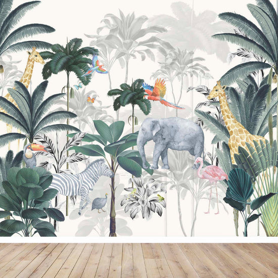 Load image into Gallery viewer, Jungle Wallpaper Mural - Munks and Me Wallpaper
