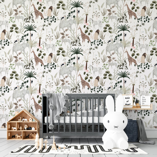 Load image into Gallery viewer, Jungle Dreams Wallpaper Repeat Pattern - Munks and Me Wallpaper
