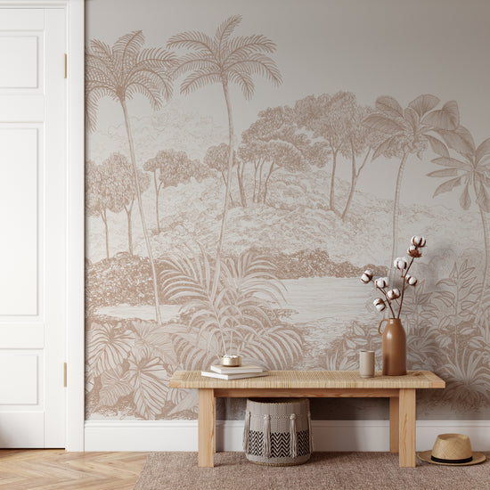 Jungle Palm Wallpaper  Mural | Rose - Munks and Me Wallpaper