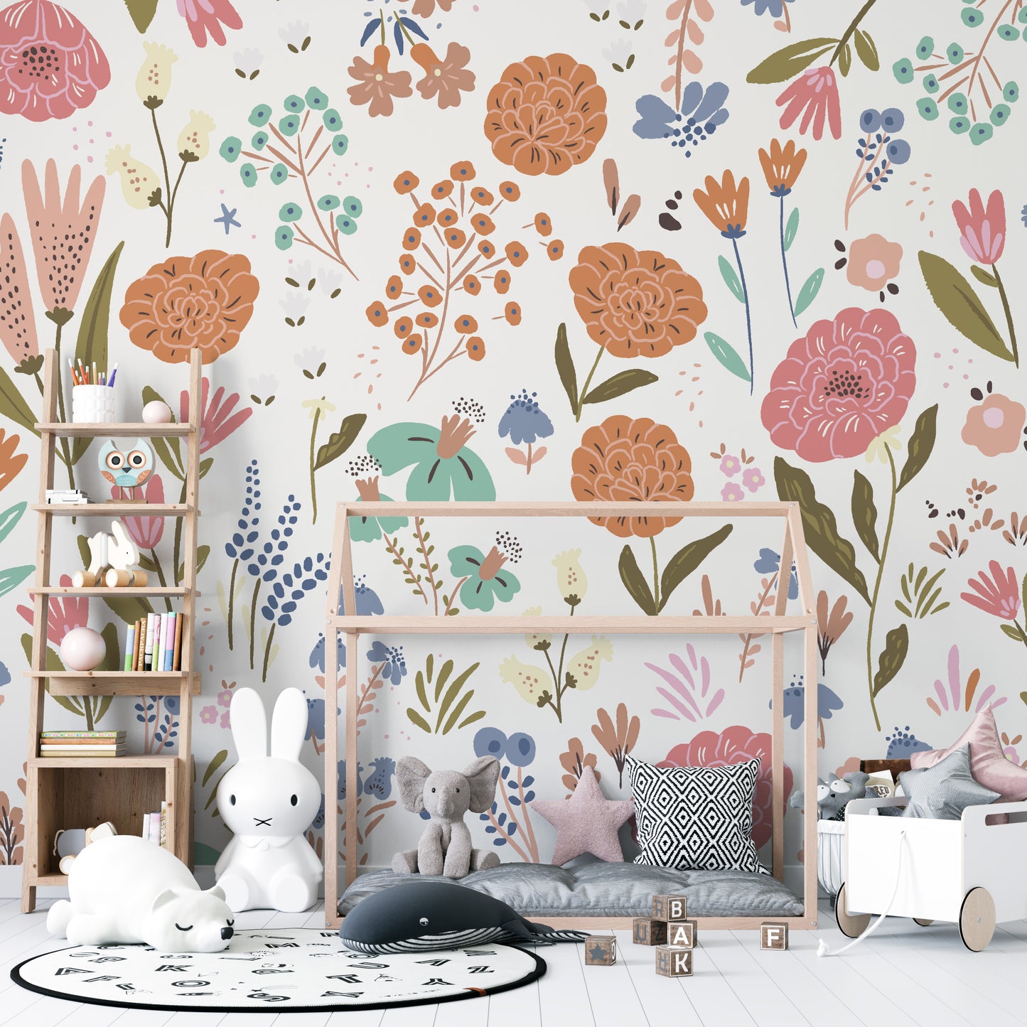 Lila Floral Wallpaper Mural - Munks and Me Wallpaper