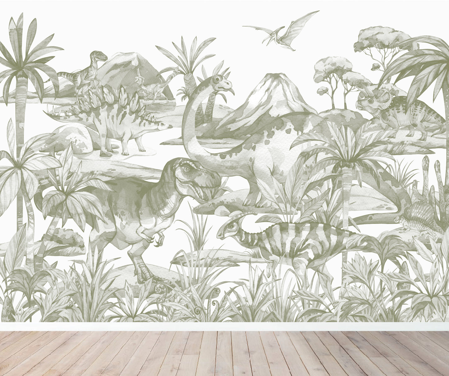 Load image into Gallery viewer, Dinosaur World Wallpaper Mural - Munks and Me Wallpaper
