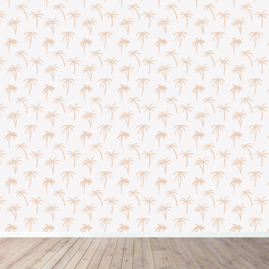 Load image into Gallery viewer, Noa Tropical Palm Wallpaper Repeat Pattern | Pink - Munks and Me Wallpaper
