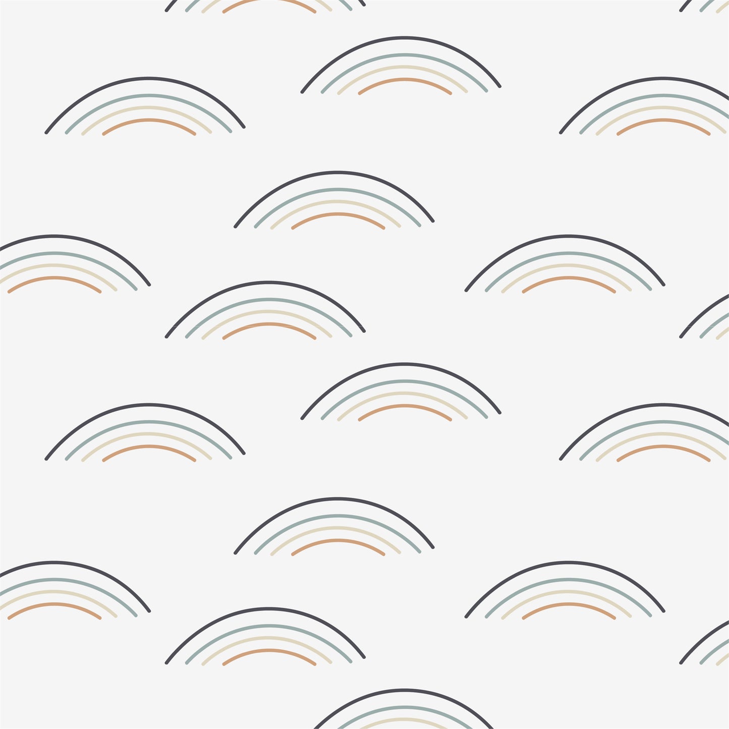 Load image into Gallery viewer, Rainbow Wave Wallpaper Repeat Pattern | Navy - Munks and Me Wallpaper
