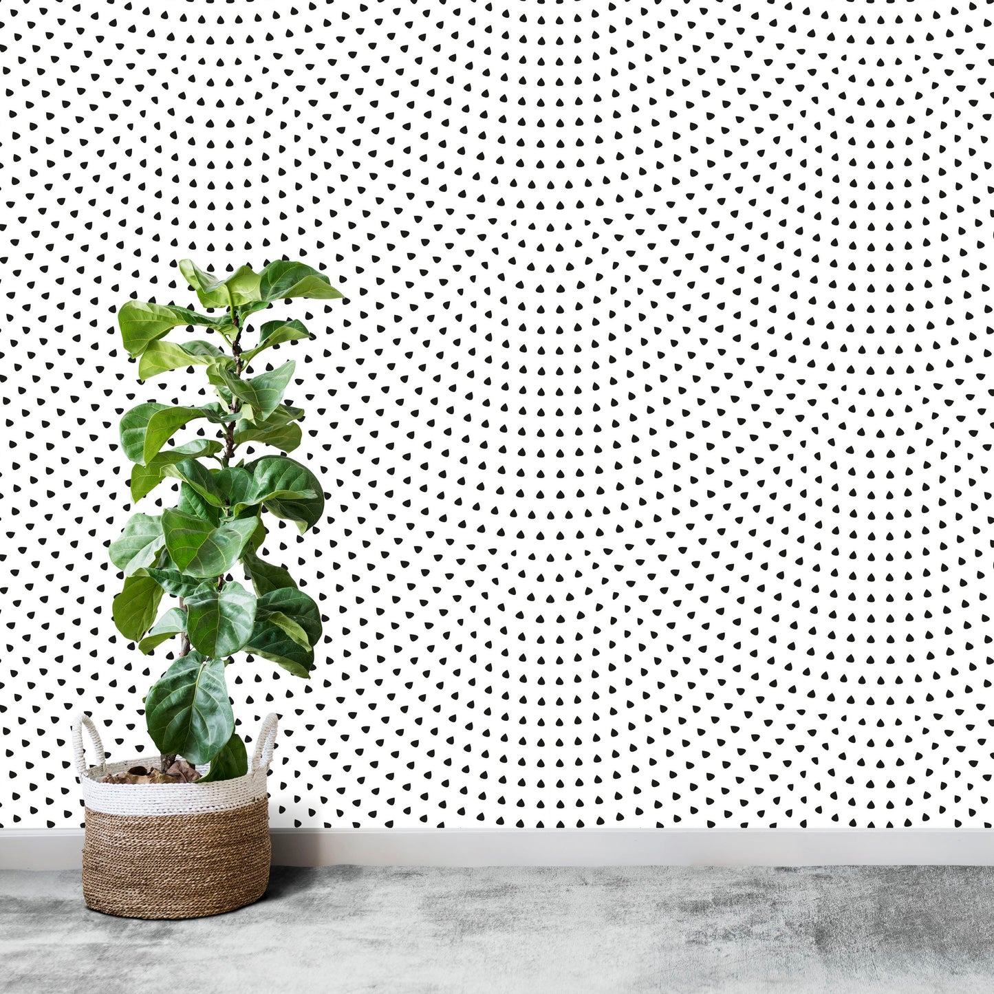 Scallop Wallpaper Repeat Pattern | Black - Munks and Me Wallpaper
